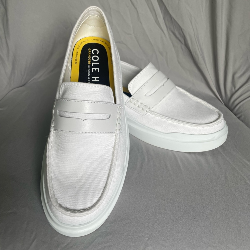 Cole Haan white loafers.  Never been worn.